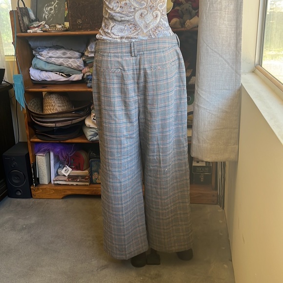 Chelsea 28 Preppy high waisted cropped wide leg plaid pants - Picture 2 of 11